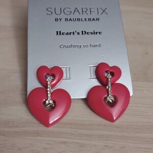 Sugarfix Baublebar Hearts Desire Valentine's Red Gold Arrow Earrings